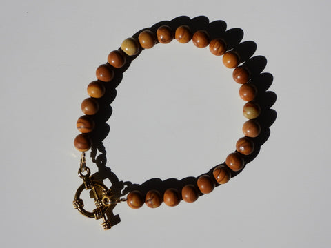 Woodgrain Jasper toggle bracelet