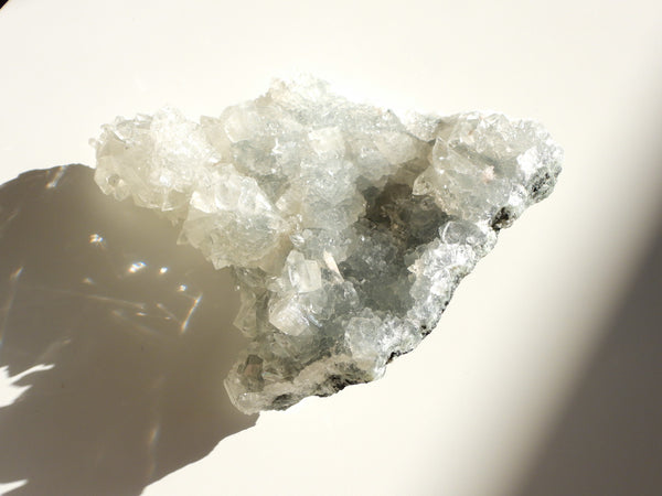 Clear Apophyllite on Black Chalcedony #10