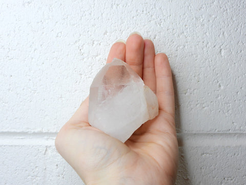 Himalayan Clear Quartz natural point in someone's hand