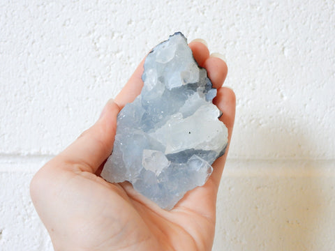 Clear Apophyllite on Black Chalcedony