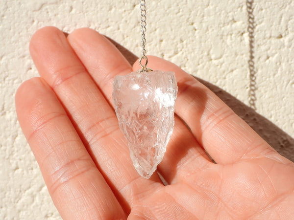 Raw Clear Quartz chakra pendulum