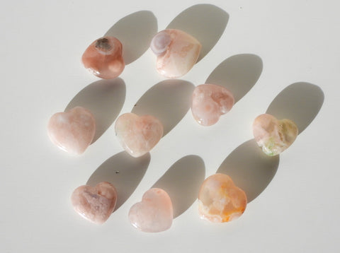 Mini Flower Agate hearts