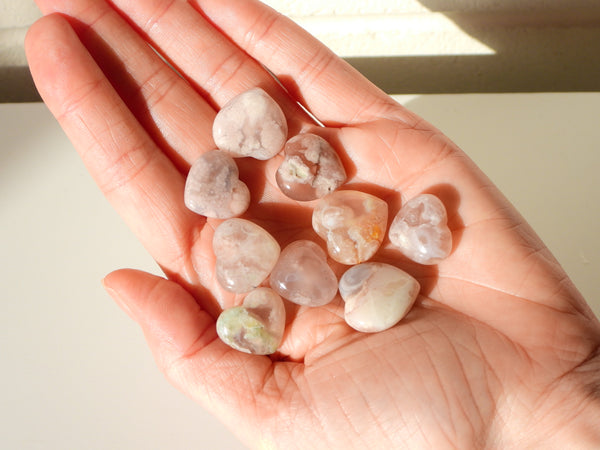 Mini Flower Agate hearts