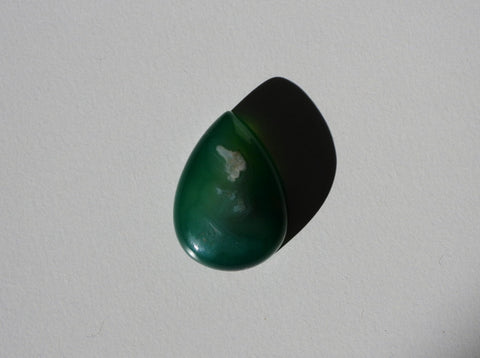 Green Flower Agate teardrop