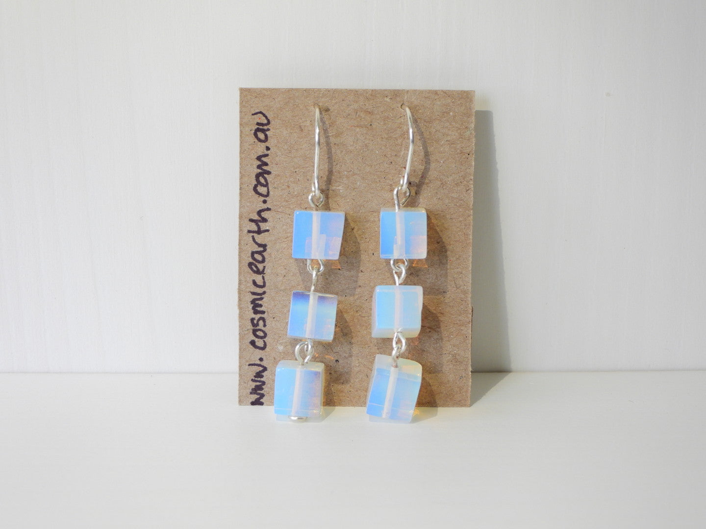 Opalite cube earrings