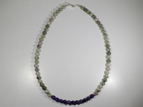 Peace Jade and Amethyst necklace