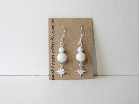 Howlite star earrings