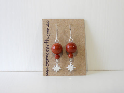 Red Jasper star earrings