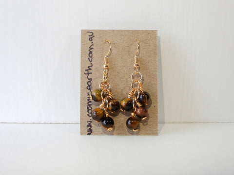 Tiger's Eye bauble earrings