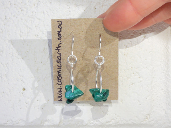 Malachite chip earrings