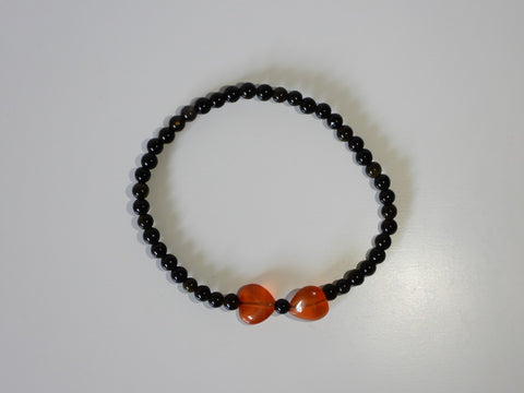 Gold Sheen Obsidian & Carnelian bracelet