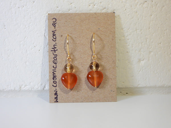 Citrine & Carnelian earrings